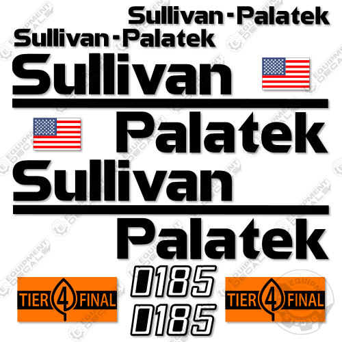 Fits Sullivan Palatek D185 Decal Kit Compressor - Tier 4 Final 0185, 185, d185, decal kit