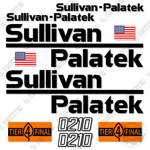 Fits Sullivan Palatek D210 Decal Kit Compressor - Tier 4 Final 210, d210, decal kit