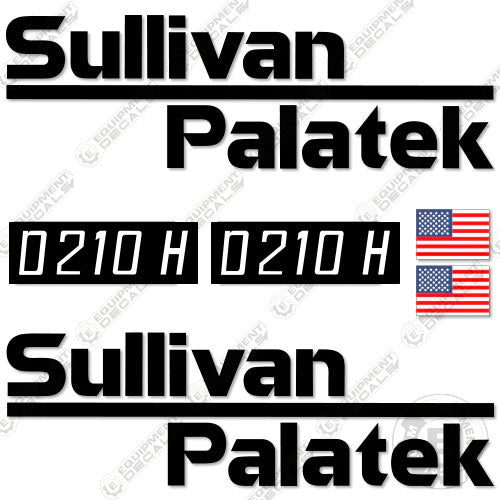 Fits Sullivan Palatek D210 H Decal Kit Compressor 210, 210h, d210, d210h, decal kit