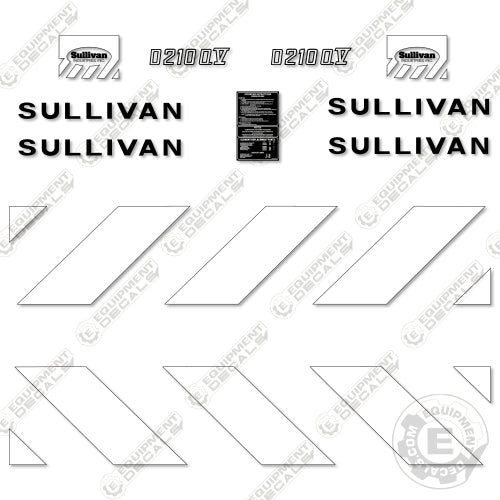 Fits Sullivan Palatek D210QV Decal Kit Compressor 210, 210q, 210qv, d210, d210q, d210qv, decal kit