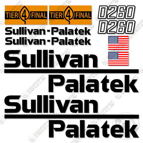 Fits Sullivan Palatek D260 Decal Kit Compressor - Tier 4 Final 260, d-260, d260, decal kit