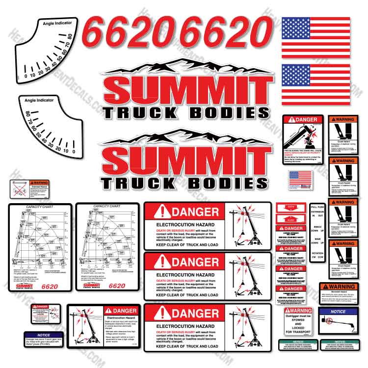 Fits Summit 6620 Decal Kit Crane Truck 6620, crane, decal kit, summit