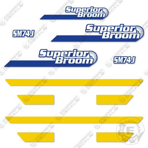Fits Superior Broom SM74J Decal Kit Street Sweeper 74, 74j, decal kit, road, sm, sm74, sm74j, sweep