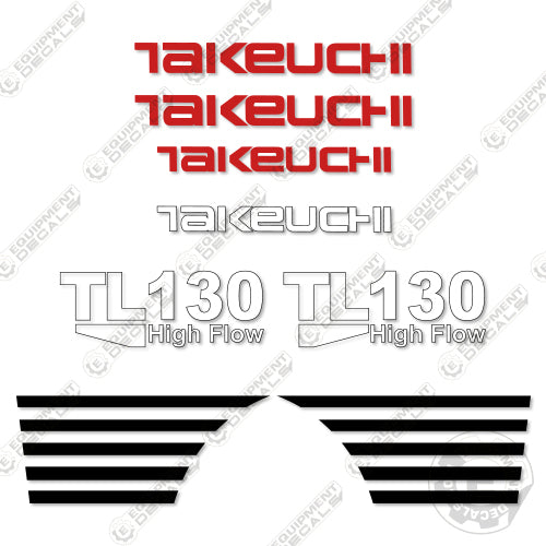 Fits Takeuchi TL130 Decal Kit High Flow Skid Steer 130, decal kit, tl130