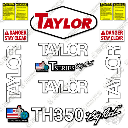 Fits Taylor TH350 Decal kit Forklift 350, big, bigred, red, th 350, th350