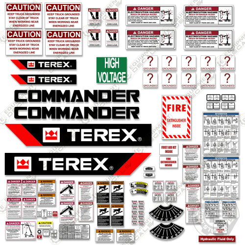 Fits Terex C4045 Commander Decal Kit Digger Derrick 4045, c4045, decal kit