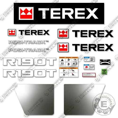Fits Terex R190T Decal Kit Skid Steer Loader 190, decal kit, r 190 t