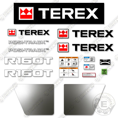 Fits Terex R160T Decal Kit Skid Steer Loader decal kit, r 160 t, r-160t