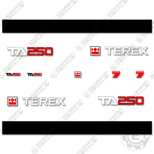 Fits Terex TA250 Decal Kit Articulated Dump Truck - Gen. 7 250, decal kit, ta, ta-250, ta250