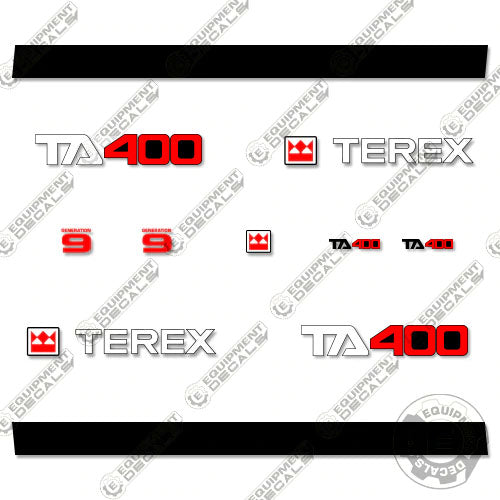 Fits Terex TA400 Decal Kit Articulated Dump Truck - Gen. 9 400, decal kit, ta, ta-400, ta400