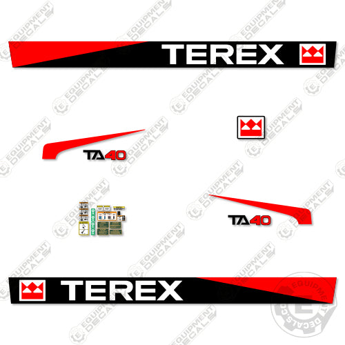 Fits Terex TA40 Decal Kit Articulated Dump Truck 40, decal kit, ta, ta 40, ta40