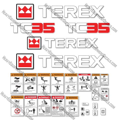 Fits Terex TC35 Decal Kit Mini Excavator 35, decal kit, tc, tc35