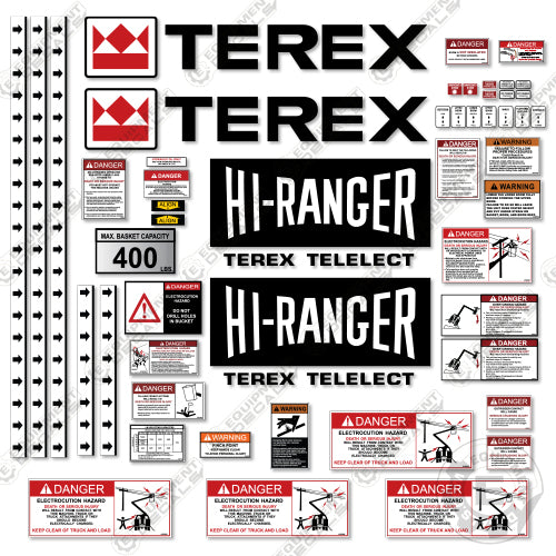 Fits Terex TL41M Hi-Ranger Decal Kit Aerial Device decal kit, tl41m