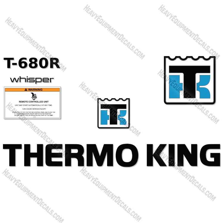 Fits Thermo King Whisper T680R Decal Kit Trailer Refrigeration System decal kit, t680r, thermo King