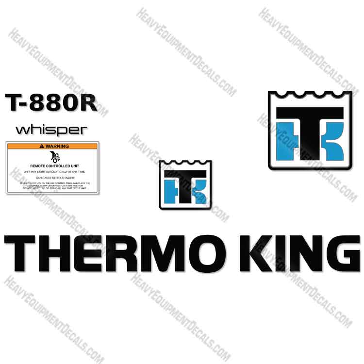 Fits Thermo King Whisper T880R Decal Kit Trailer Refrigeration System decal kit, t880r, thermo King