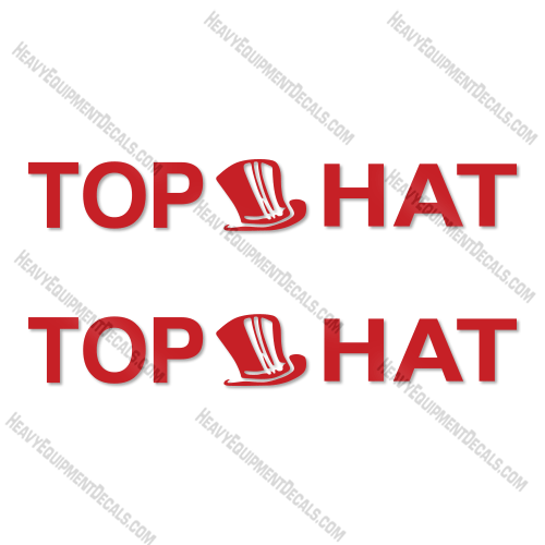 Fits Tophat Trailers Decal Kit (Set of 2) Vintage Red Logo - 12" decal kit