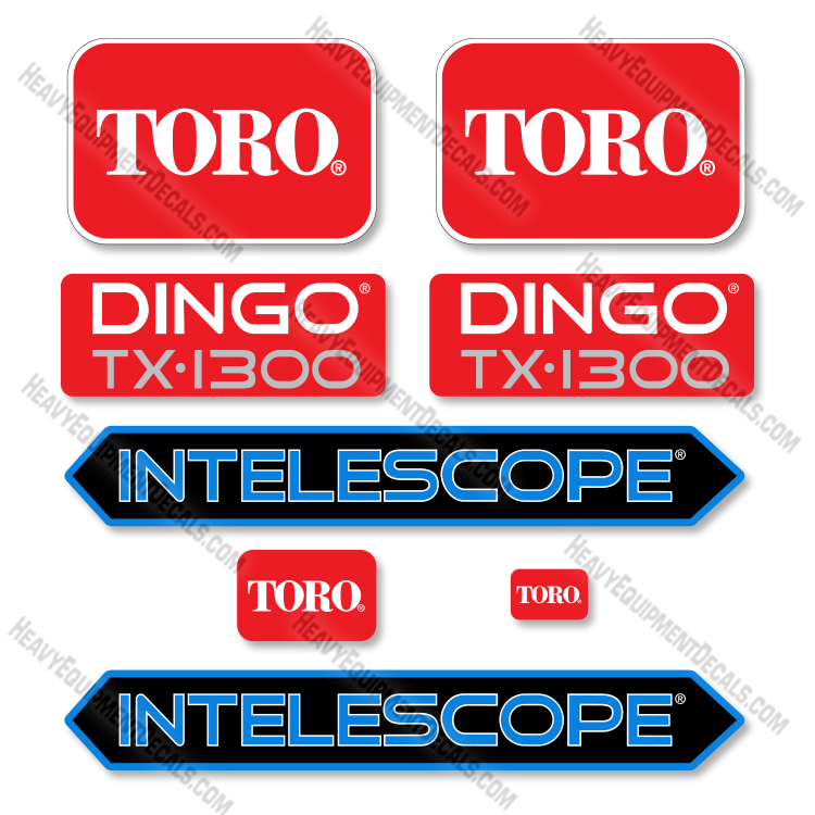 Fits Toro Dingo TX-1300 Decal Kit Track Loader 1000, decal kit, tx-1000, tx1000
