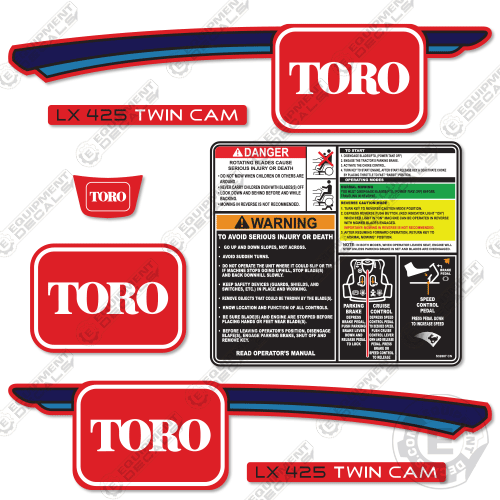 Fits Toro LX425 Decal Kit Mower 425, decal kit, lx, lx-425, lx425