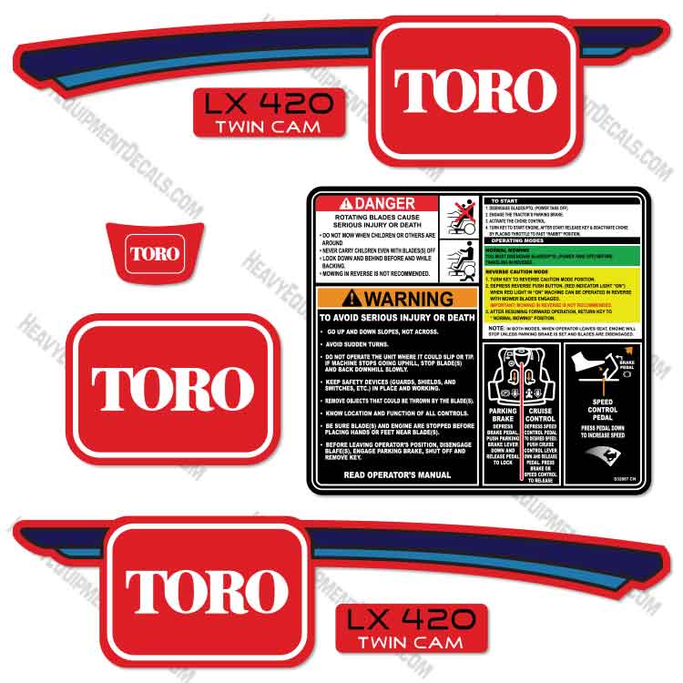 Fits Toro LX420 Decal Kit Mower 420, decal kit, lx, lx-420, lx420