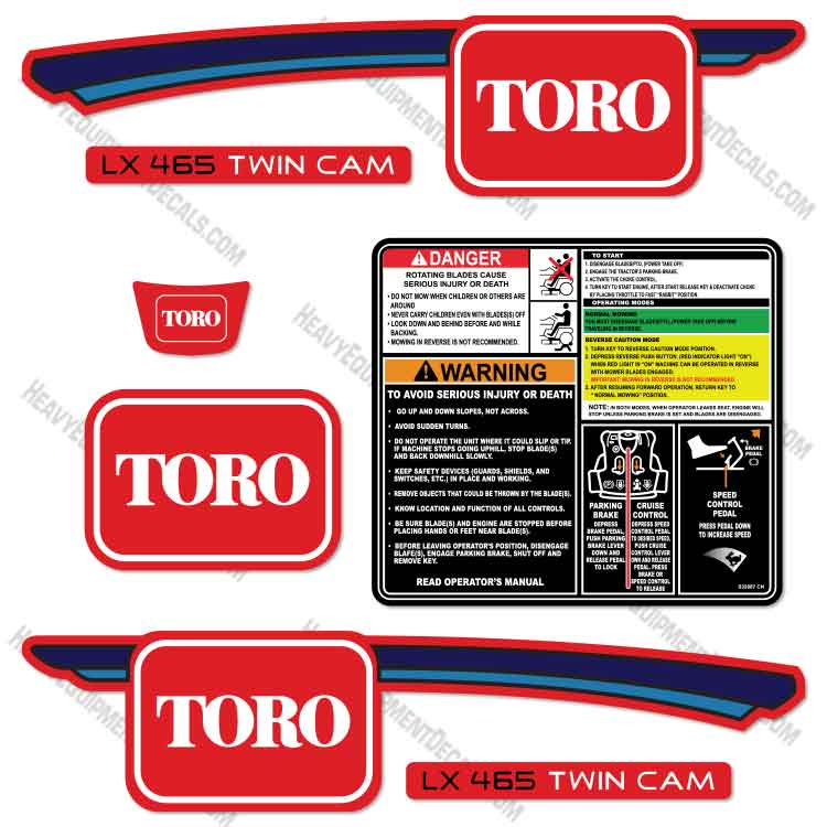 Fits Toro LX465 Decal Kit Mower 465, decal kit, lx, lx-465, lx465