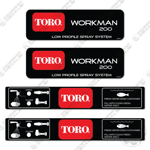 Fits Toro Workman 200 Decal Kit Spray System 200, decal kit