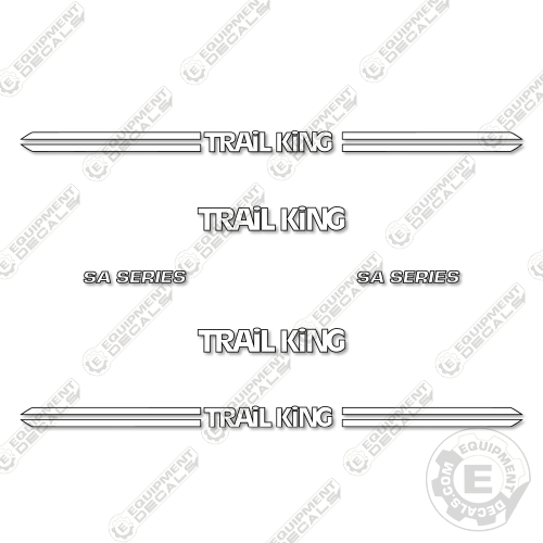 Fits Trail King TK110SA-533 Decal kit Trailer - WHITE VERSION decal kit, sa series, TK110, tk110sa