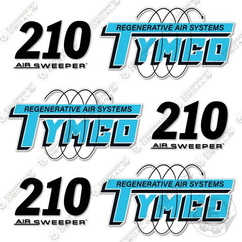 Fits Tymco 210 Decal Kit Street Sweeper - WHITE decal kit, sweep
