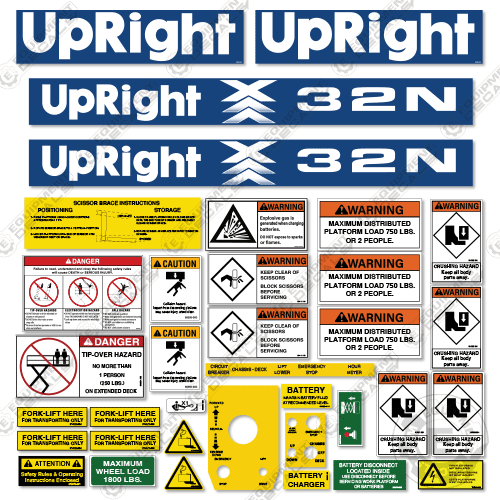 Fits Upright X32N Decal Kit Scissor Lift 26, 26n, x, x26, x26n