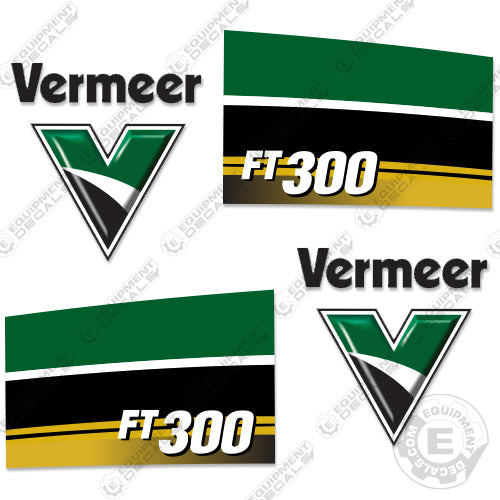 Fits Vermeer FT300 Decal Kit Forestry Tractor 300, decal kit, ft-300