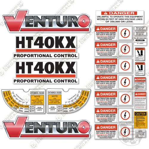 Fits Venturo HT40KX Decal Kit for Crane Truck 40, 40k, 40kx, decal kit, ht, ht40, ht40k, ht40kx