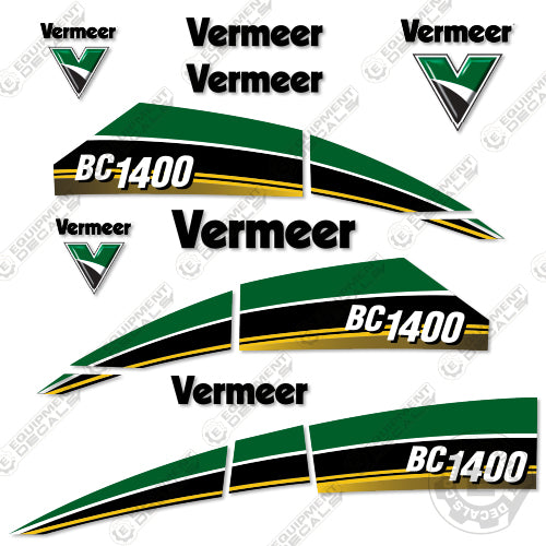Fits Vermeer BC1400 Decal Kit Wood Chipper 1400, bc1400, decal kit, john deere
