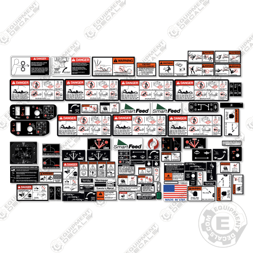 Fits Vermeer Warning Decal Kit BC2000XL decal kit