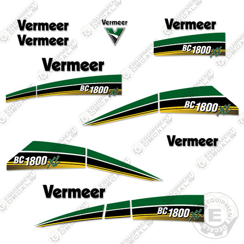 Fits Vermeer BC 1800 XL Decal Kit Wood Chipper bc 1800, bc 1800xl, bc-1800-xl, bc1800xl, decal kit, john deere
