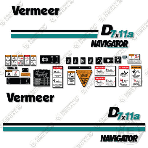 Fits Vermeer D7x11a Decal Kit Horizontal Directional Drill 11a, d7, d7x11, d7x11a, decal kit