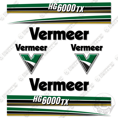 Fits Vermeer HG6000TX Decal Kit Horizontal Grinder 6000, 6000tx, decal kit, h6000, h6000tx