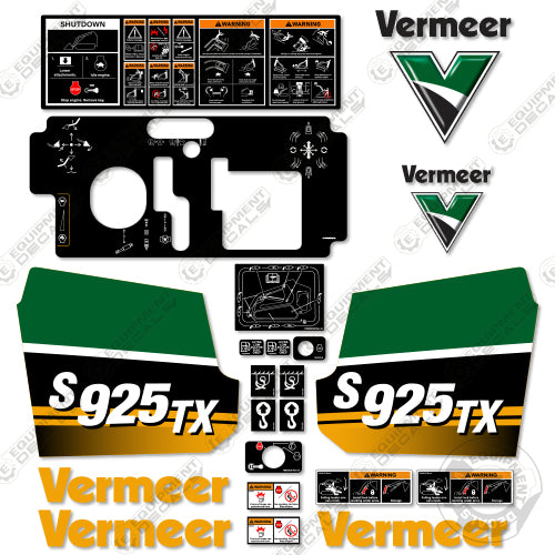 Fits Vermeer S925TX Decal Kit Mini Skid Steer 925, 925tx, decal kit, mini skid steer, s925, s925tx, skid steer, tx, vermeer