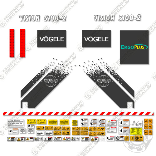 Fits Vogele Vision 5100-2 Decal Kit Asphalt Paver 2, 5100, 5100-2, decal kit