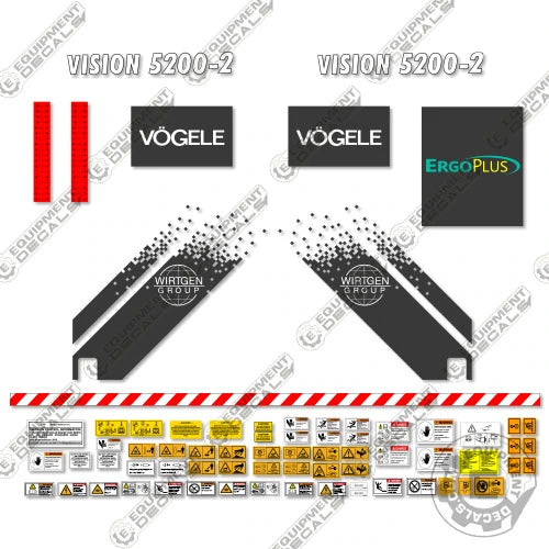 Fits Vogele Vision 5200-2 Decal Kit Asphalt Paver 2, 5200, 5200-2, decal kit