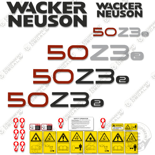 Fits Wacker Neuson 50Z3-2 Decal Kit Mini Excavator 50, 50z3, 50z3-2, decal kit, z3