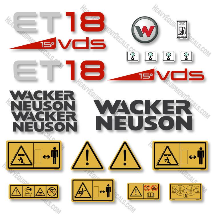 Fits Wacker Neuson ET18 Decal Kit Mini Excavator 17, decal kit, ez17