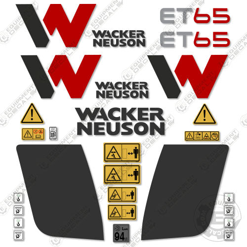 Fits Wacker Neuson ET65 Decal Kit Mini Excavator 65, decal kit, et65