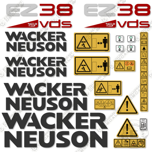 Fits Wacker Neuson EZ38 Decal Kit Mini Excavator 38, decal kit, ez-38, ez38