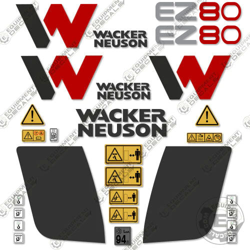 Fits Wacker Neuson EZ80 Decal Kit Mini Excavator 580, 80, decal kit, ez80