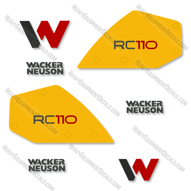 Fits Wacker Neuson RC110 Decal Kit Roller 70, decal kit, rc, rc70