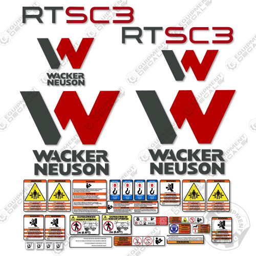 Fits Wacker Neuson RTSC3 Decal Kit Roller (2020+) decal kit, rtsc, rtsc3