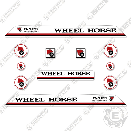 Fits Wheel Horse C-125 Decal Kit Riding Mower 125, c-125, c125, decal kit