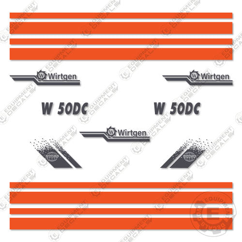 Fits Wirtgen W50DC Decal Kit Cold Plainer 50dc, decal kit, w 50, w-50dc, w50