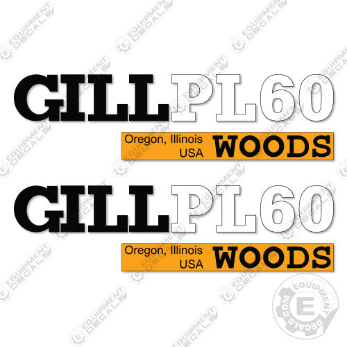 Fits Woods Gill PL60 Decal Kit Aerator 60, decal kit, pl, pl60
