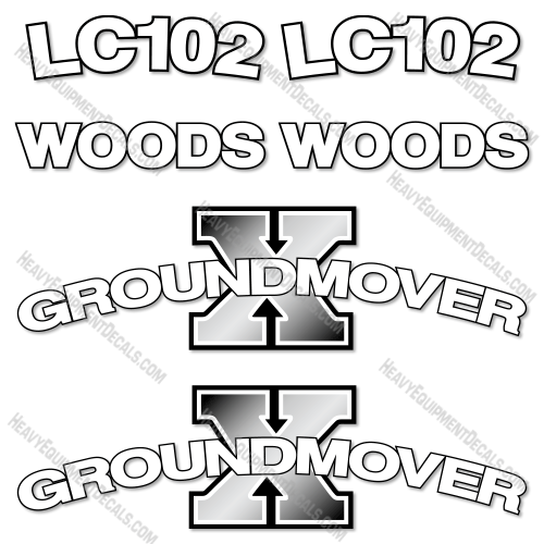 Fits Woods LC102 Decal Kit Front End Loader Attachment 102, decal kit, lc102, lc-102