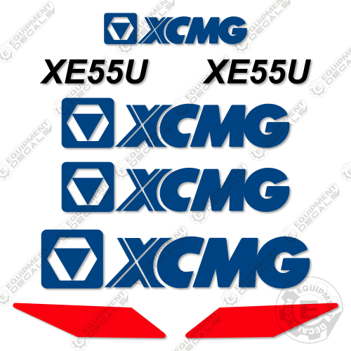 Fits XCMG XE55U Decal Kit Mini Excavator 55, 55u, decal kit, xcmg, xe55, xe55u